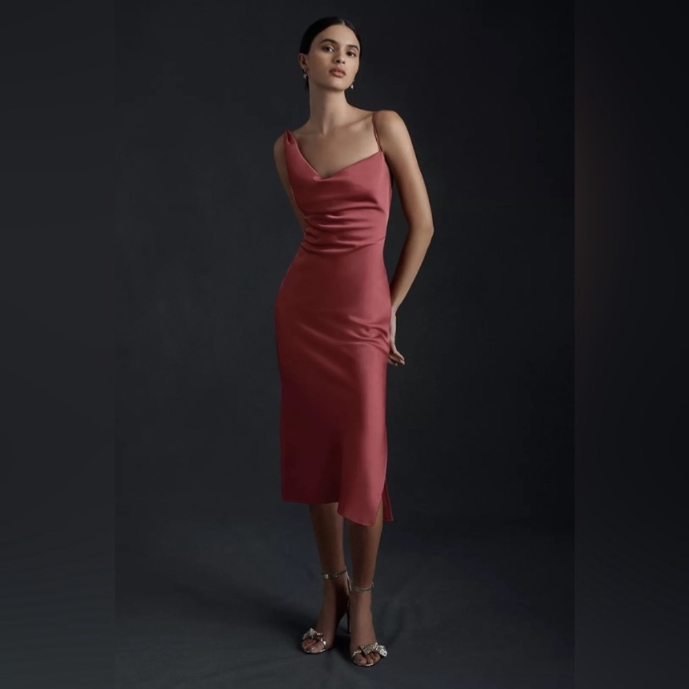 BHLDN silk charmeuse slip dress